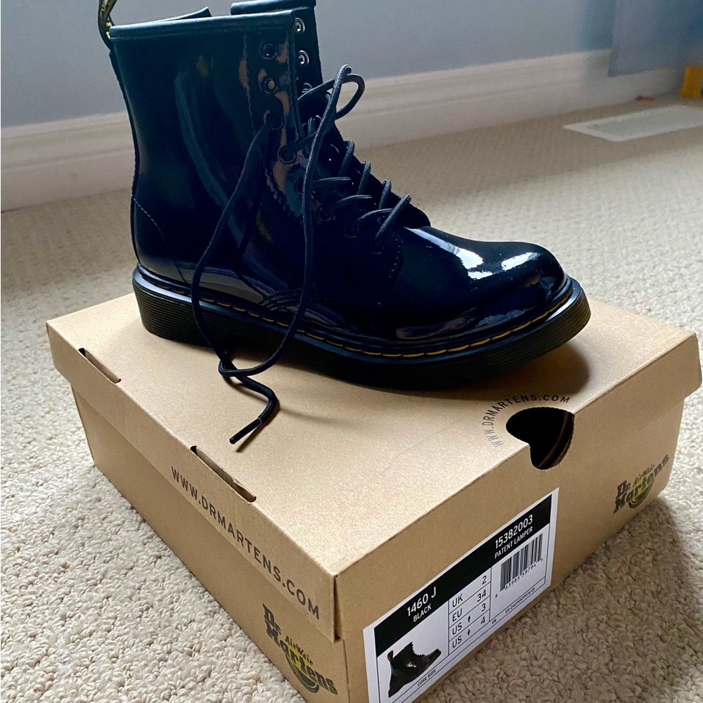 Dr. Martens Patent Leather Lace-Up Boots - Picture 2 of 5